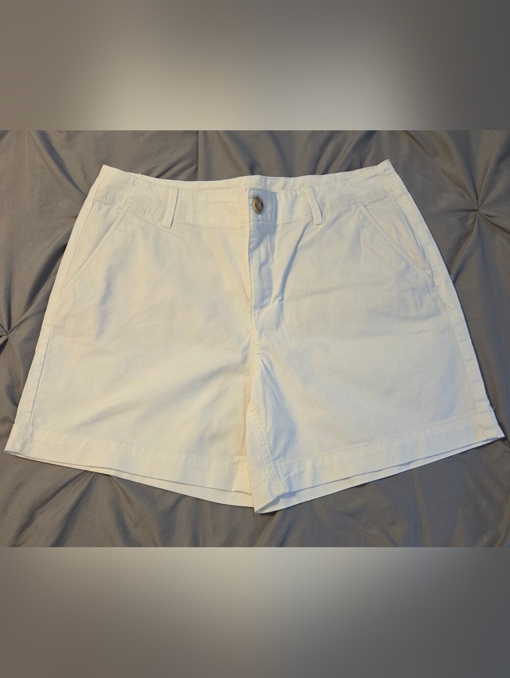 LOFT White High-Rise Monroe Shorts